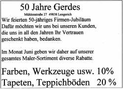 Quelle: Informationsblatt der Samtgemeinde Lengerich - Nr. 256, Lengerich Juni 1999 Quelle: Informationsblatt der Samtgemeinde Lengerich - Nr. 256, Lengerich Juni 1999