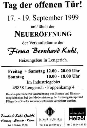 Quelle: Informationsblatt der Samtgemeinde Lengerich - Nr. 259, Lengerich September 1999 Quelle: Informationsblatt der Samtgemeinde Lengerich - Nr. 259, Lengerich September 1999
