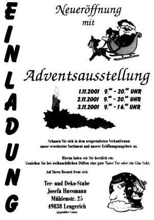 Quelle: Informationsblatt der Samtgemeinde Lengerich - Nr. 285, Lengerich November 2001 Quelle: Informationsblatt der Samtgemeinde Lengerich - Nr. 285, Lengerich November 2001